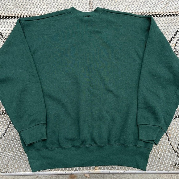 Vintage Jesus Sweatshirt Mens XL Green 1990s God Put Me On Earth Funny Sweater - Picture 4 of 6